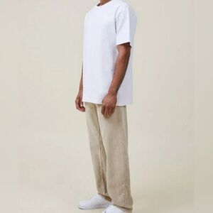 Cotton On Mens  Relaxed Loose Fit Beige Corduroy Pants, 32x29